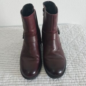 Burgundy Leather Boots